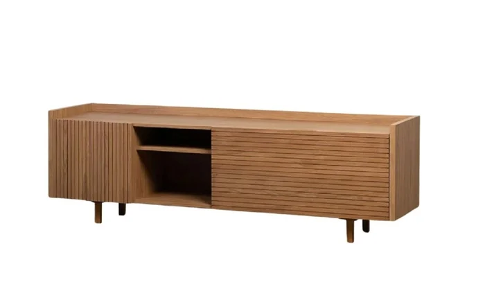 Rack PLISSE 1.60 m Madera en Madera natural - Muebles para TV, Uruguay | Finkel