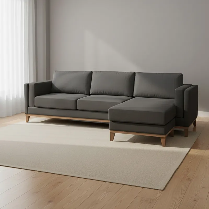Sillón Con Chaise Más De 4 Cuerpos Tela-premium Gris Easy Clean Luxor Gris Osc en Gris - Sillones y sofás, Uruguay | Divino