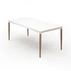 Mesa de comedor Abbey - Con Vidrio - 184 - Off White y Natural en Blanco - Mesas de comedor, Uruguay | NYR, vista 1 de 4