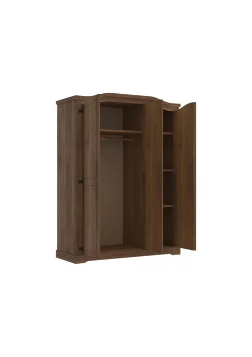 Ropero Curvo 3 Puertas - Linea Mexicana - Oscuro/Nogal en Marrón - Roperos y placares, Uruguay | Rústico Hogar, vista 3