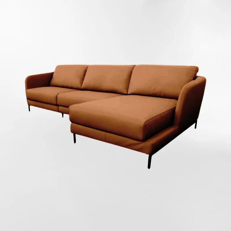 Sofá con Chaise JASPER Cognac DERECHO - Sillones y sofás, Uruguay | Viasono, vista 3
