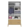 Ropero Armario de 2 Puertas, Perchero y 2 Cajones en MDP - Madera - Línea Melilla - Blanco en Blanco - Roperos y placares, Uruguay | Mulata, vista 3 de 10