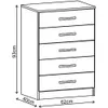 Comodas Cajoneras 5 Cajones Dormitorio Negro 058 - Cómodas, Uruguay | Muebles Express, vista 3 de 5