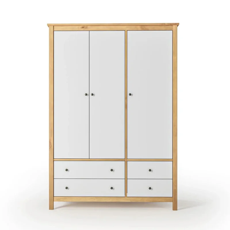 Ropero 3 Puertas 4 Cajones - Línea Maden - Blanco en Blanco - Roperos y placares, Uruguay | Ecowood, vista 4