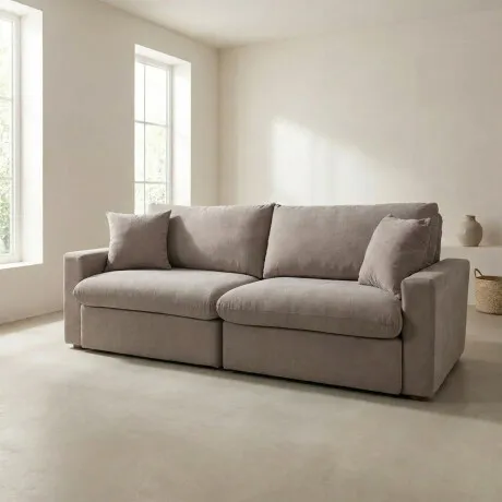 Sofá Cama Slow (Retráctil) - Tela Microfibra - FX4-11 (Tostado) en Beige - Sillones y sofás, Uruguay | NYR