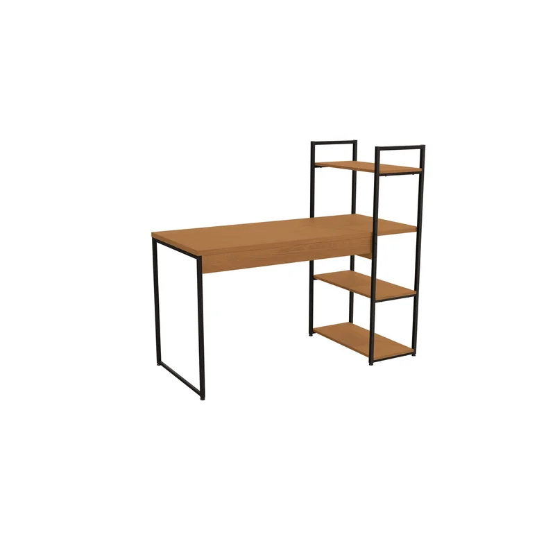 MESA DE ESCRITORIO CON ESTANTERIA LINEA INDUSTRIAL HIERRO en Madera natural - Bibliotecas, Uruguay | Balton, vista 9