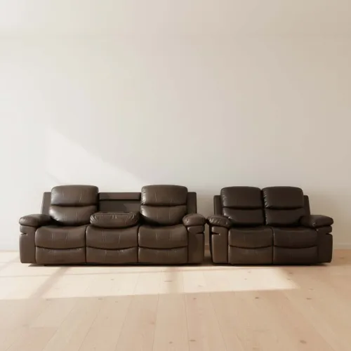 Juego De Sillones Re-cuero Mr2138 3 + 2 Chocolate en CHOC. - Sillones y sofás, Uruguay | Divino