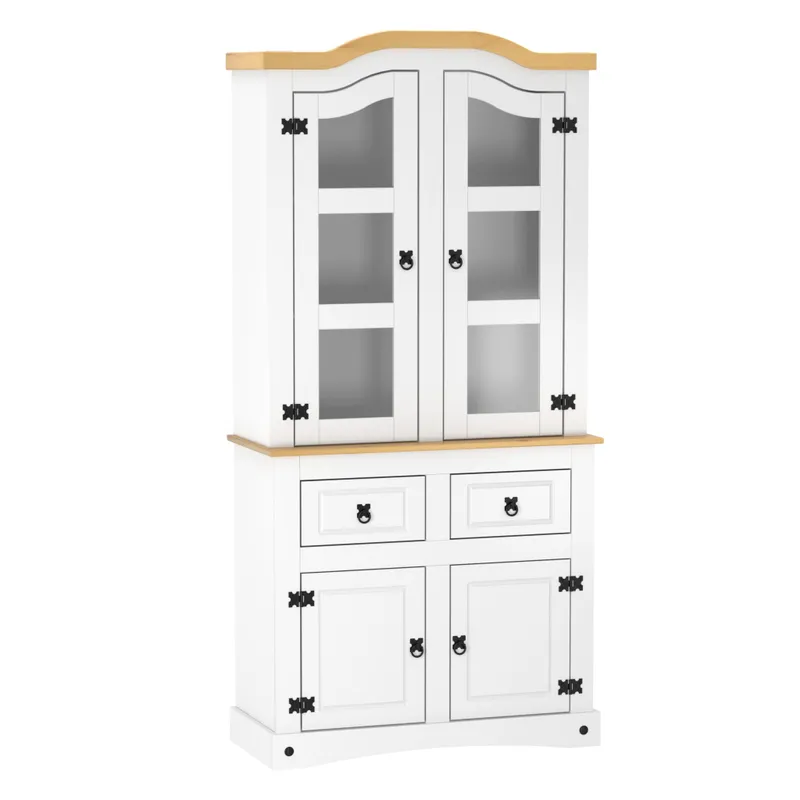 Cristalero Blanco 4 Puertas 2 Cajones Linea Mexicana en Blanco - Muebles, Uruguay | Soy Hogar