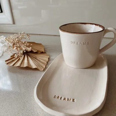Taza + plato ovalado + cucharita o tenedor en Beige - Decoración, Uruguay | Dreams On Time, vista 9