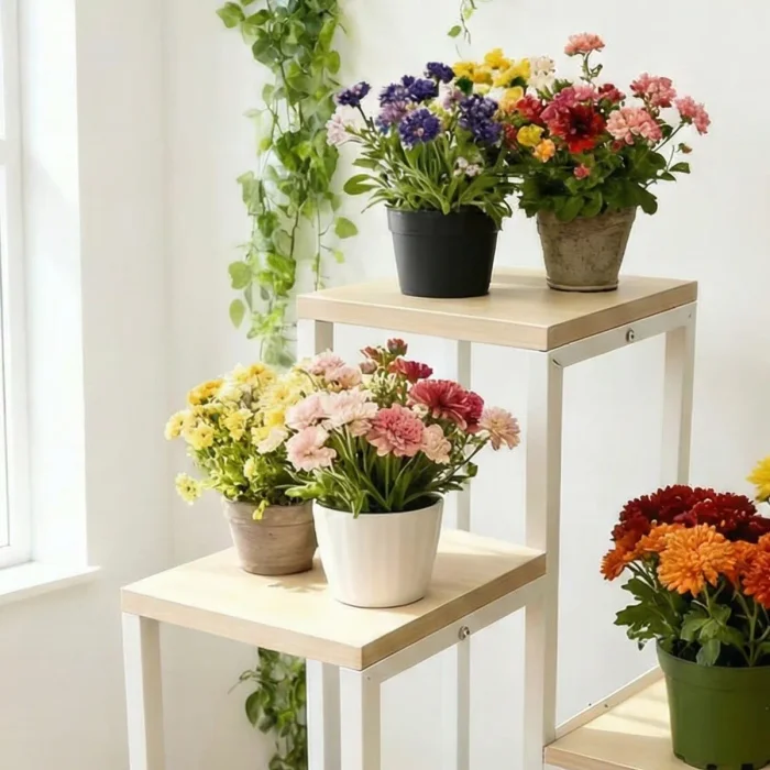 Estante Macetero Hierro y MDF - Flor en Multicolor - Muebles para el exterior, Uruguay | Delta Center, vista 2
