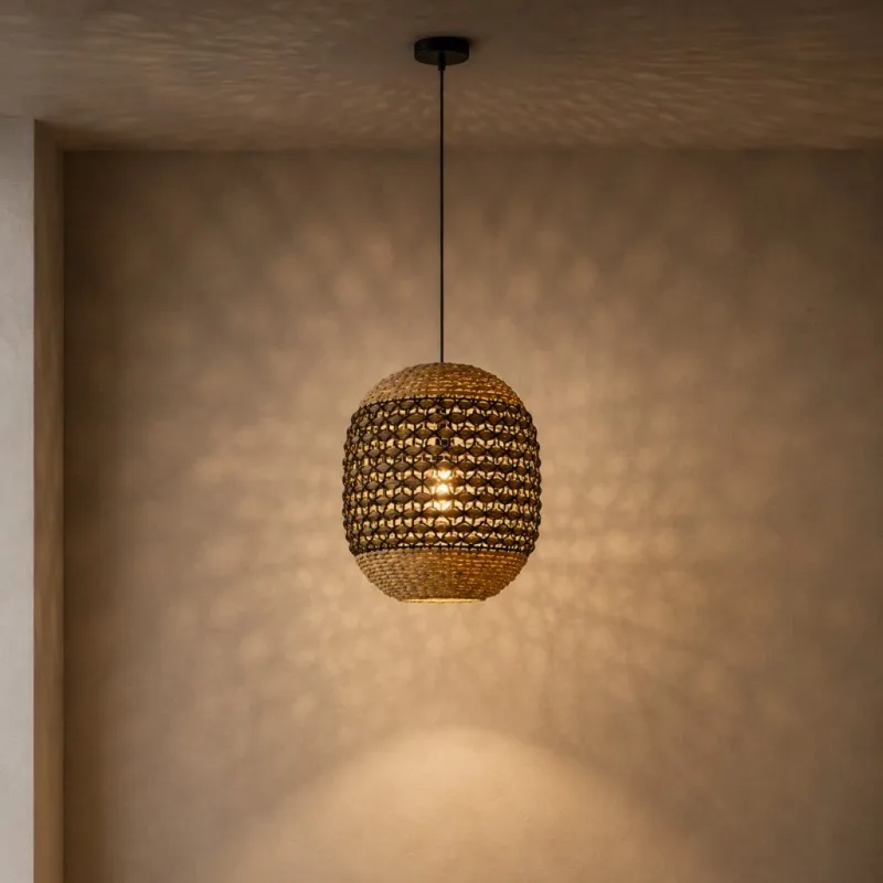 Lámpara De Techo Tripoli 42x47 Cm en Madera natural - Lámparas de mesa, Uruguay | Aihaus