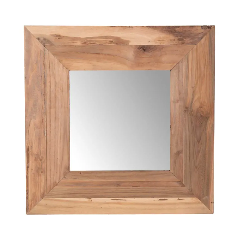 Espejo Emma 60x60cm Madera-de-teca Natural-beige Natural en Madera natural - Espejos, Uruguay | Divino