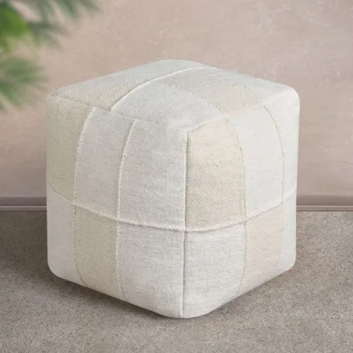 Pouf Revuca Lana Lana Natural - Textiles, Uruguay | Divino
