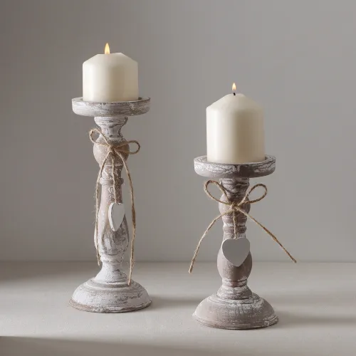 Candelabro Madera Grande en Blanco - Velas y Portavelas, Uruguay | Tiendas Montevideo