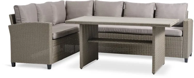 Set jardín AGERMOSE 6 plazas natural en Madera natural - Muebles para el exterior, Uruguay | JYSK