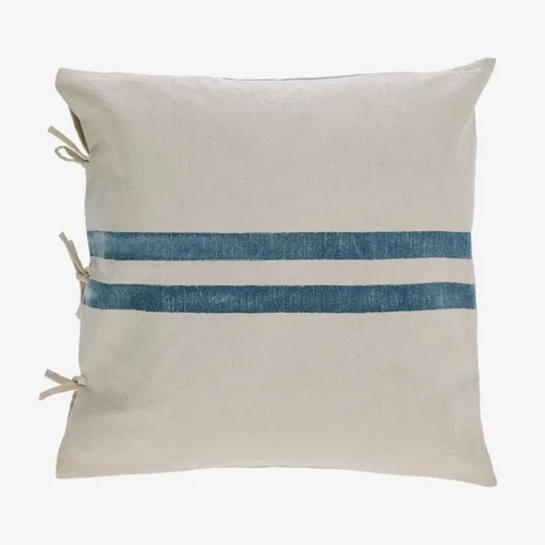 Almohadón Ziza 100% algodón - rayas gruesas azul y blanco 60 x 60 cm en Azul, Blanco - Textiles, Uruguay | Kavehome