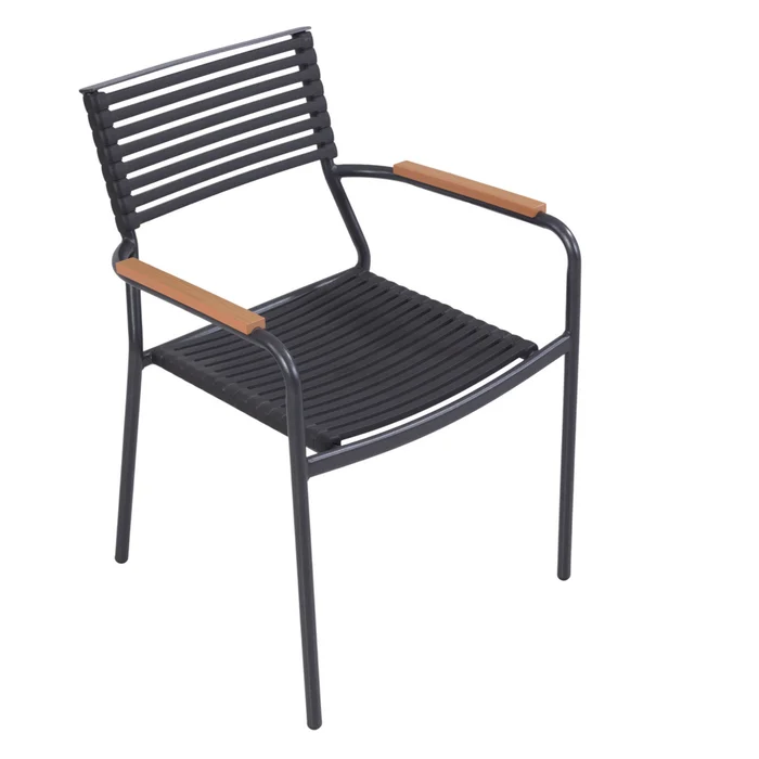 Silla De Exterior Acero-y-polipropileno Minbu en Negro - Muebles para el exterior, Uruguay | Divino