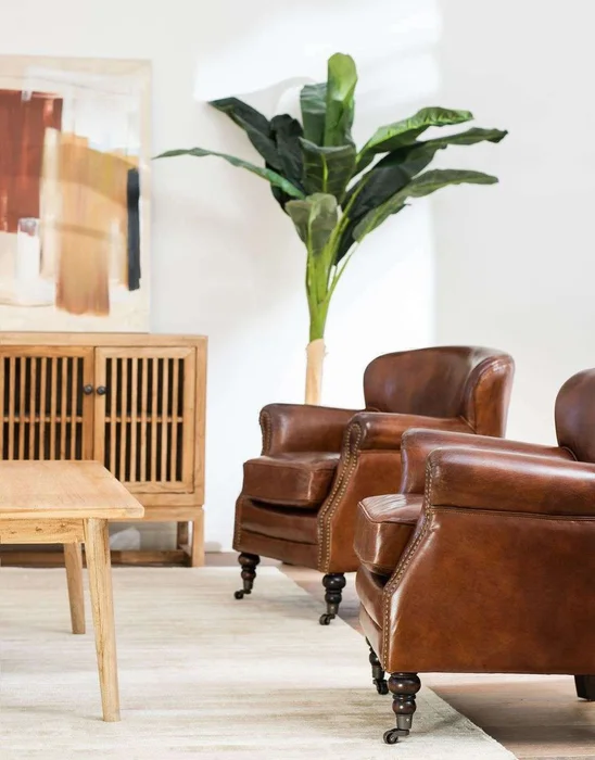 BERGERE CUERO ITALIANO ENVEJECIDO CON TACHAS en Marrón - Sillones y sofás, Uruguay | La Iberica, vista 10