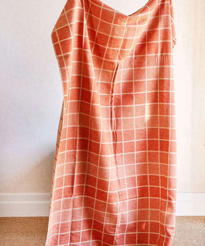 MANTA AUSTRIACA BLOCKS ORANGE - 2.00 X 1.40 MTS en Naranja - Textiles, Uruguay | La Iberica