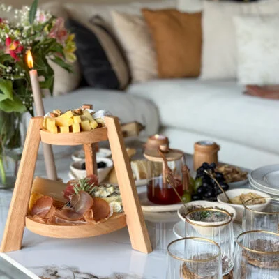 Mini torre de madera para mesas – doble plato en Madera natural - Decoración, Uruguay | Dreams On Time, vista 2