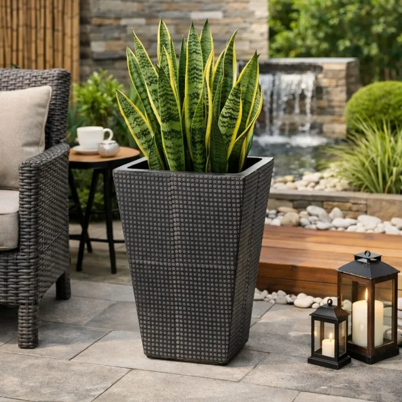JARRON GEOMETRIC Negro en Gris - Decoración, Uruguay | Viasono