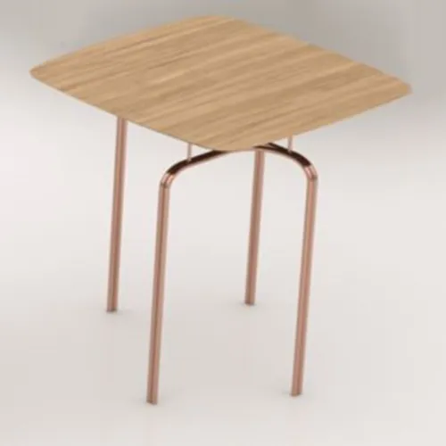MESA LATERAL - MADERA CLARA - PATAS COBRE en Madera natural - Mesas de living, Uruguay | Champagne Home