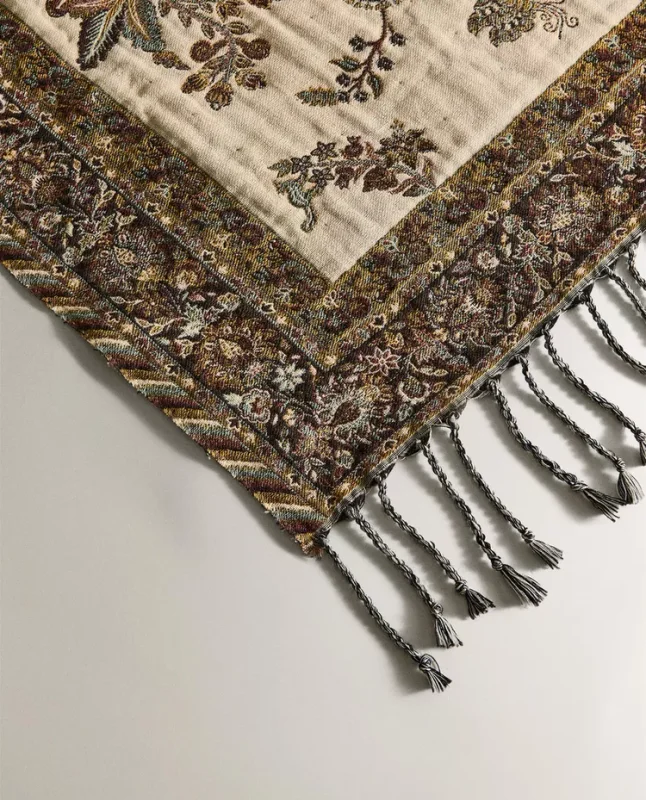MANTA JACQUARD FLORES en Marrón, Uruguay | Zara Home, vista 4