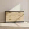 Cómoda 6 Cajones Mdf Negro Venetto Ii en NEGRO/NATURAL - Cómodas, Uruguay | Divino, vista 1 de 3