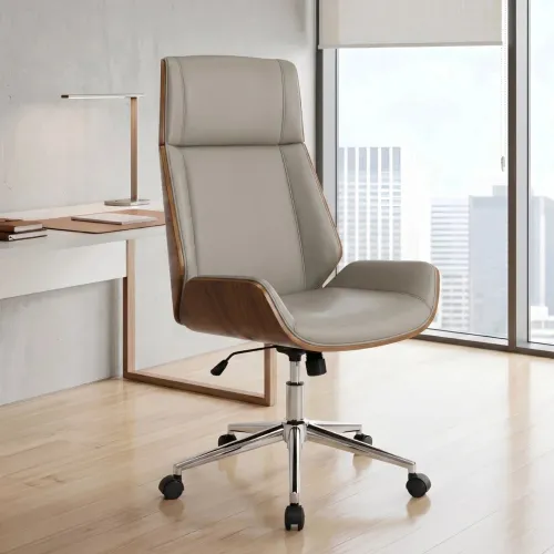 Silla de Oficina Gerencial - Crema en Beige - Sillas de escritorio, Uruguay | Ecowood