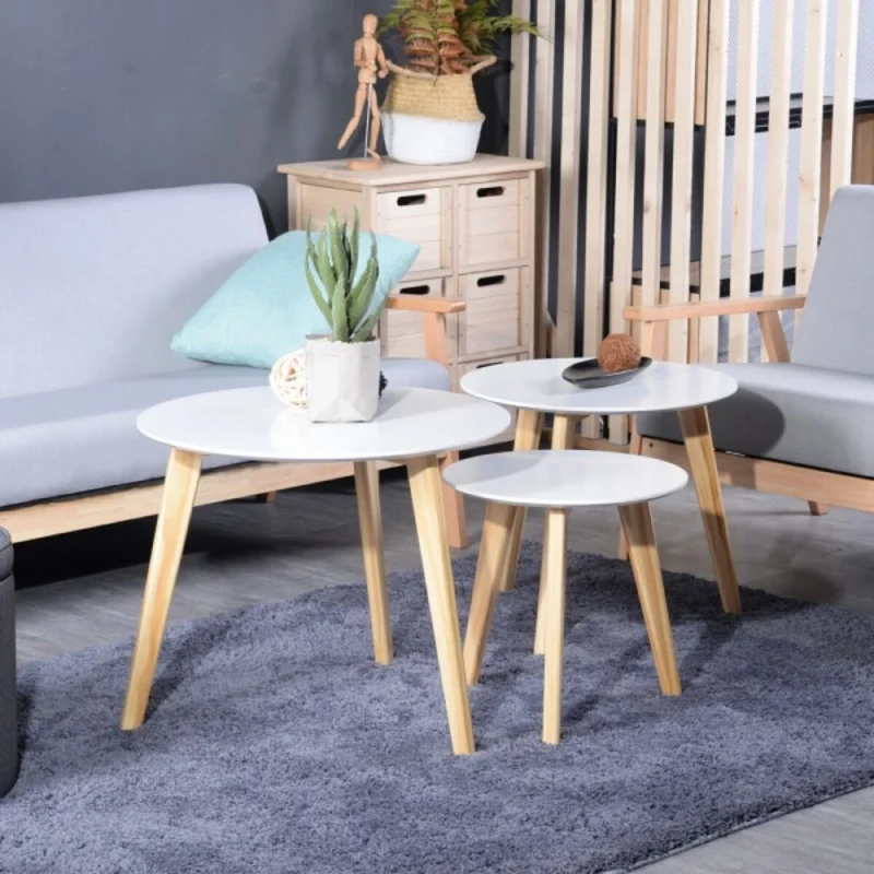 Set de mesas de living Agle en Blanco - Mesas de living, Uruguay | La Cueva Muebles, vista 5