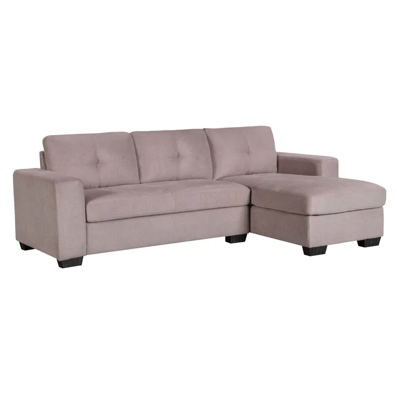 Sofá C/chaise Más De 4 Cuerpos Tela Marron Detroit Taupe en Beige - Sillones y sofás, Uruguay | Divino, vista 3