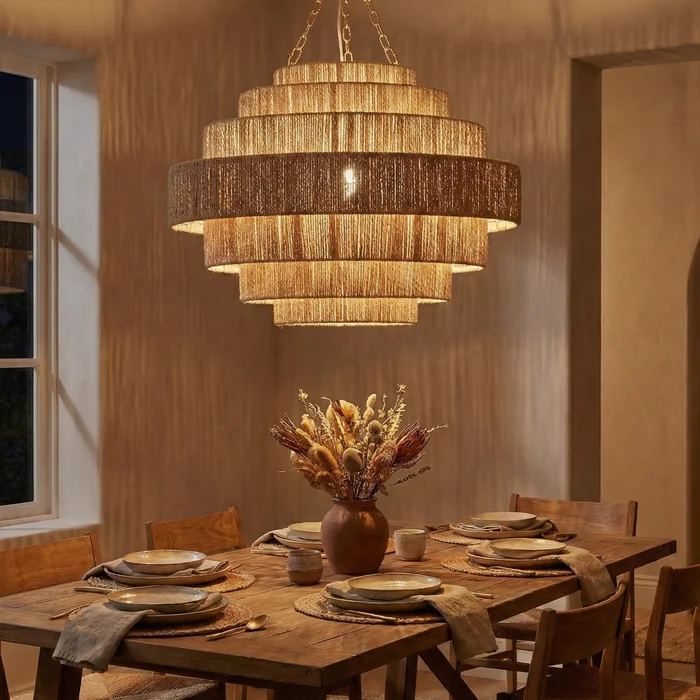 Colgante Nativa Cascada Fibras en Beige - Lámparas colgantes, Uruguay | La Perla, vista 4