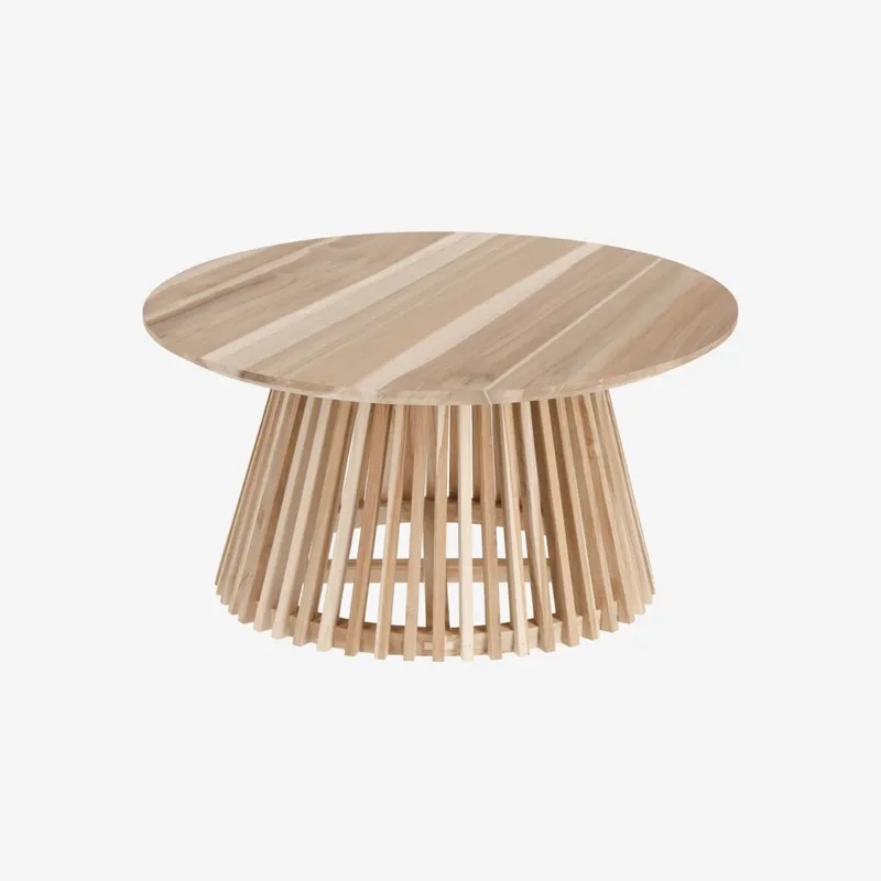 Mesa de centro Jeanette madera maciza de - teca natural Ø 80 cm en Madera natural - Mesas de living, Uruguay | Kavehome