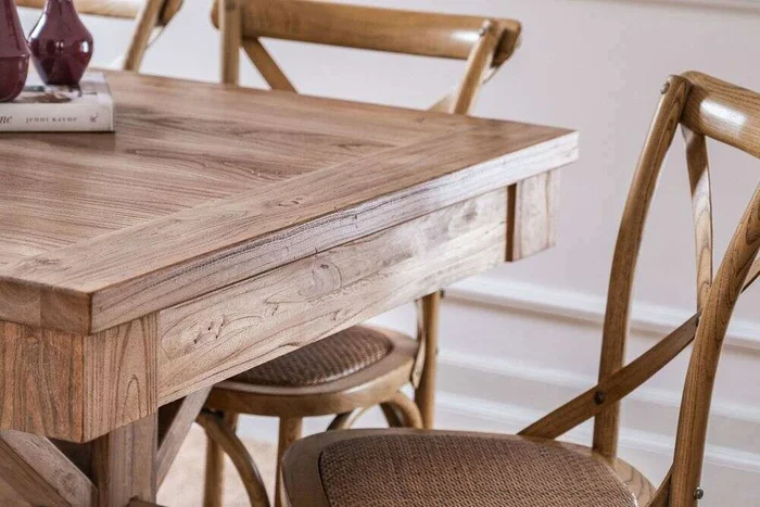 MESA COMEDOR EXTENSIBLE - 2.00 A 2.80 MTS - OLMO en Madera natural - Mesas de comedor, Uruguay | La Iberica, vista 10