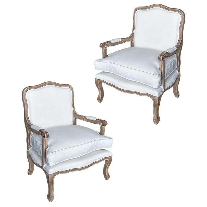 Promo 2 Poltronas Luis XV Crema en Beige - Butacas, banquetas y puffs, Uruguay | La Cueva Muebles, vista 3