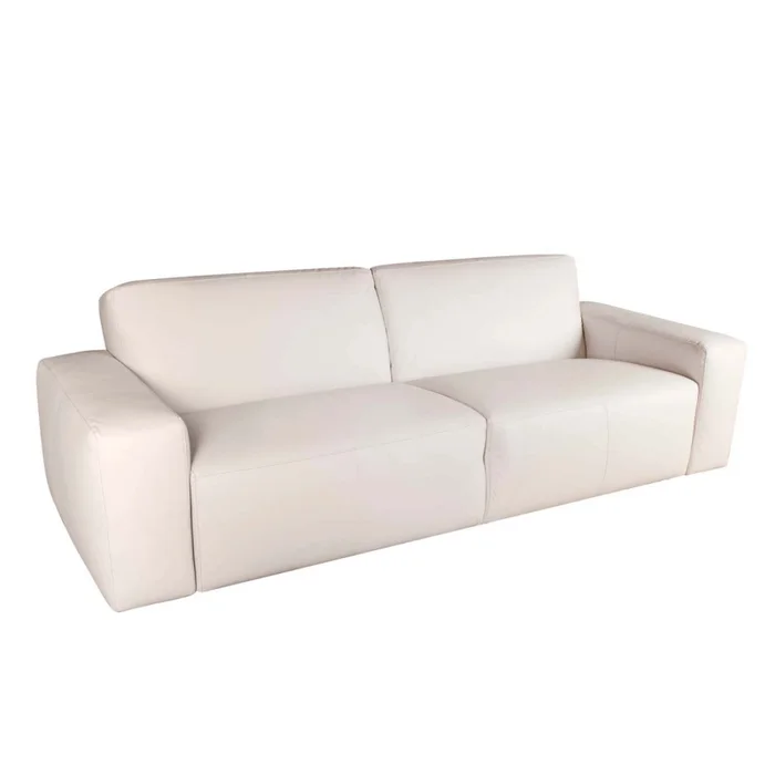 Sofa 3 Cuerpos Cuero-y-madera Natural-beige Loft Arena en Beige - Sillones y sofás, Uruguay | Divino, vista 2