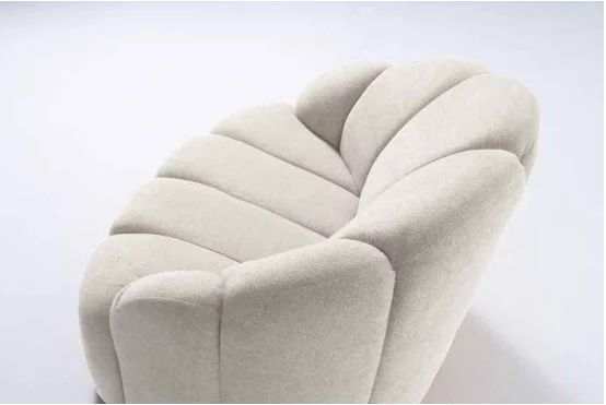 Poltrona Sunshine en Lino Aqua, Super boucle Creme, T36 - Boucle Gold - Butacas, banquetas y puffs, Uruguay | Casa Brava, vista 2