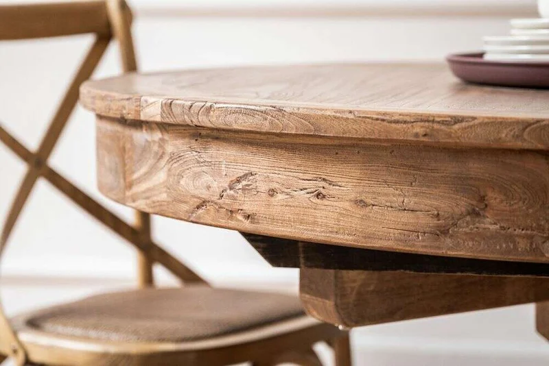 MESA COMEDOR EXTENSIBLE - 1.20 A 1.70 MTS - OLMO en Madera natural - Mesas de comedor, Uruguay | La Iberica, vista 9