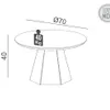 Mesa Ratona de Centro Lorena Hexagonal 70CM - OFF WHITE/FREIJO - Mesas de living, Uruguay | Balton, vista 3 de 5