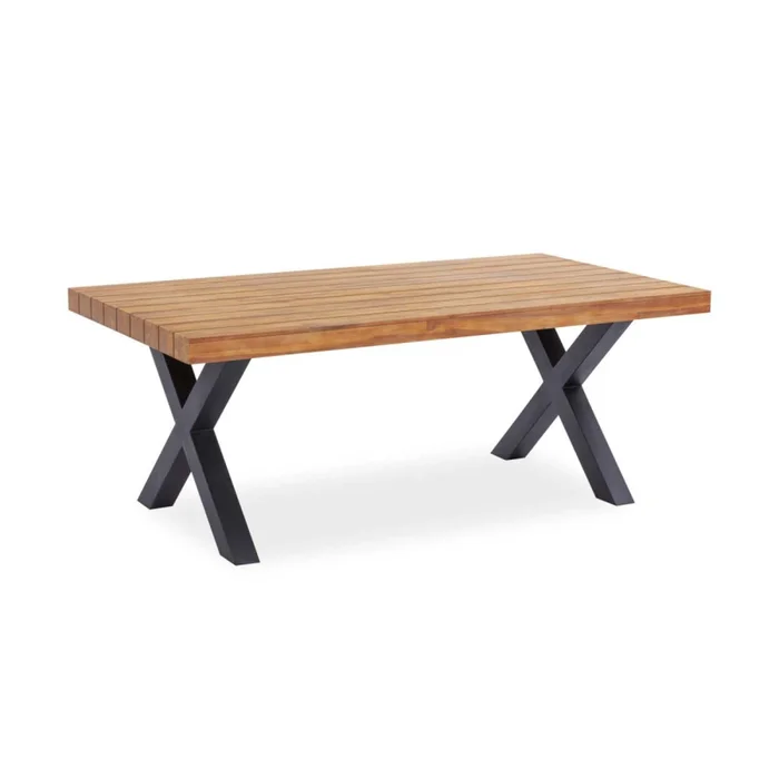 Mesa Comedor Acero-y-madera Natural-beige Berna en NATURAL NEGRO - Muebles para el exterior, Uruguay | Divino, vista 2