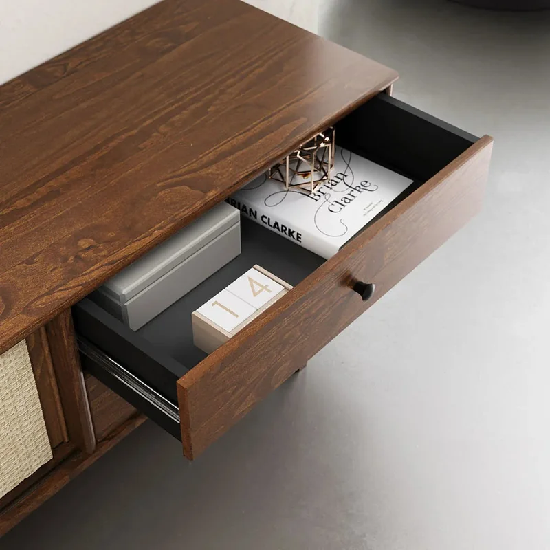Rack TV 175CM con Ratan Serena - Madera Maciza en Madera natural - Muebles para TV, Uruguay | Balton, vista 19