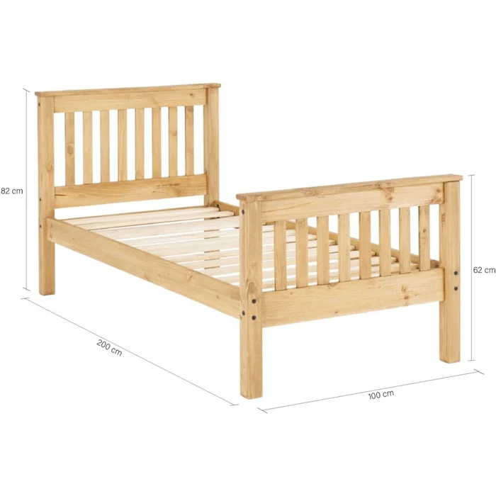 Cama 1 Plaza - Madera maciza - Línea Monterrey en Natural - Dormitorio, Uruguay | Ecowood, vista 4