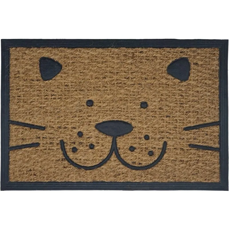 FELPUDO COCO/GOMA 40X60CM H.1CM GATO en Marrón - Textiles, Uruguay | Decohogar