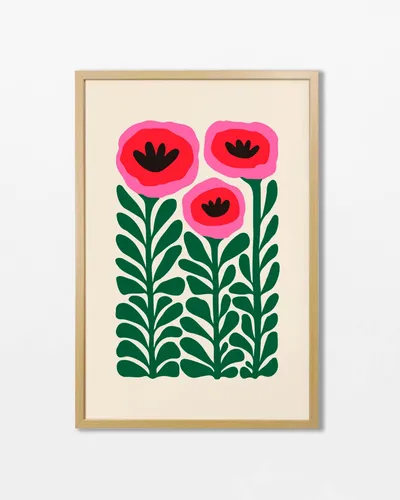Amapolas Vertical en Multicolor - Láminas, Uruguay | La Cuadrería