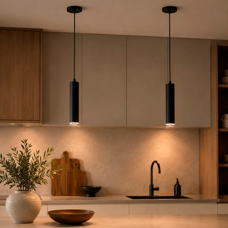 Colgante tubular Lira - unidad en Negro - Lámparas colgantes, Uruguay | Alta Gracia Deco