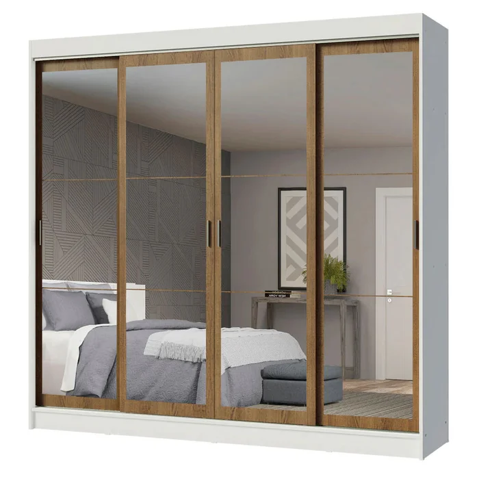 Ropero Placard Matrimonial Austin 4 Puertas Corredizas 215cm con 4 Esp en Blanco - Roperos y placares, Uruguay | Balton, vista 11