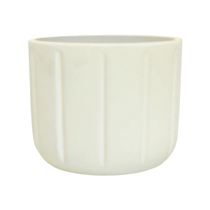 MACETA SPELLO PILASTRI BLANCA 15X15CM en Blanco - Macetas, Uruguay | Decohogar