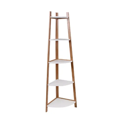 ESTANTERIA ESQUINERO 37X37X150 CM BAMBOO BLANCO en Blanco - Bibliotecas, Uruguay | Koz