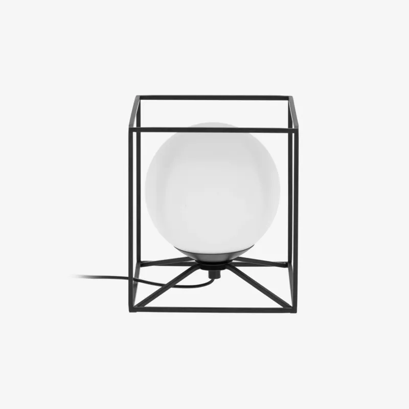 Luminaria de mesa Tachi de acero y cristal glaseado en Negro - Lámparas de mesa, Uruguay | Kavehome