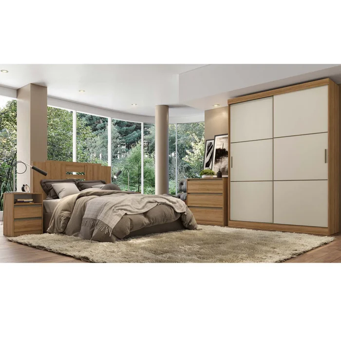Placard 2 Puertas Mdp Marron Comfort Flex en ALMENDRA - Roperos y placares, Uruguay | Divino, vista 4